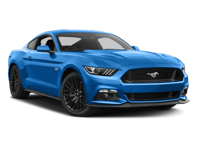 image of a blue mustang